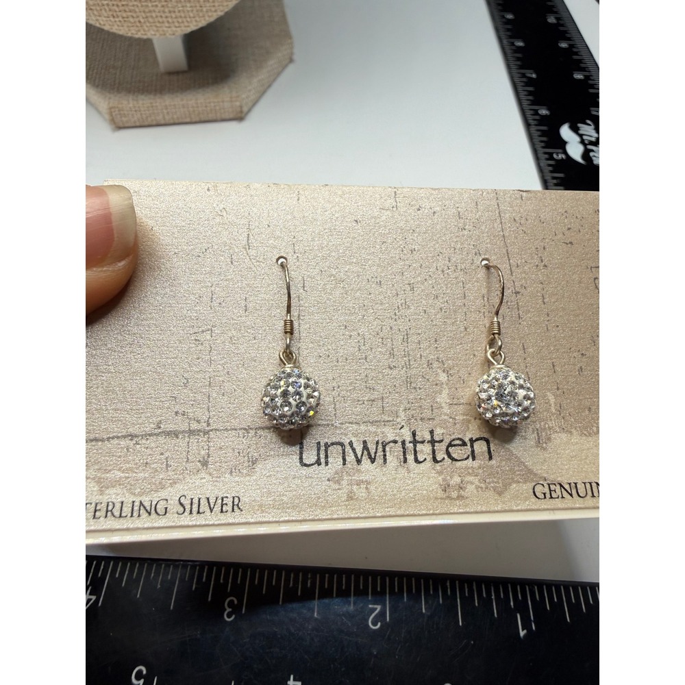 Unwritten Sterling Silver Crystal Disco Ball Drop Earrings Macy's‎ 136471CL